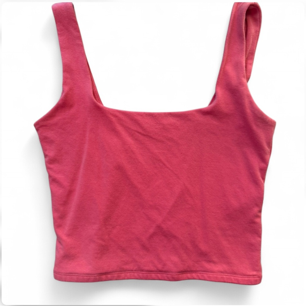 Abercrombie & Fitch Pink Square Neck Thick Straps Stretchy Tank Top‎